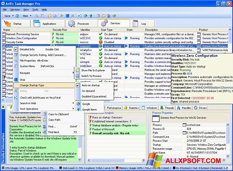 Ekraanipilt AnVir Task Manager Windows XP