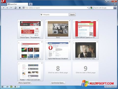Ekraanipilt Opera Windows XP
