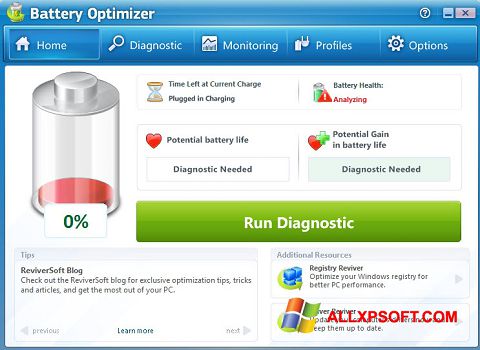 Ekraanipilt Battery Optimizer Windows XP