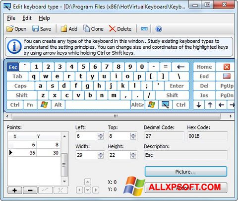 Ekraanipilt Virtual Keyboard Windows XP