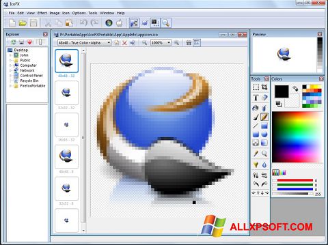 Ekraanipilt IcoFX Windows XP