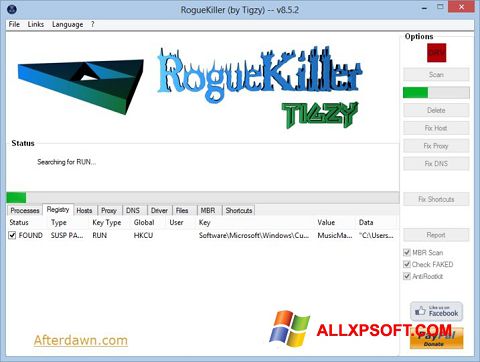 Ekraanipilt RogueKiller Windows XP