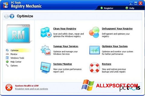Ekraanipilt Registry Mechanic Windows XP