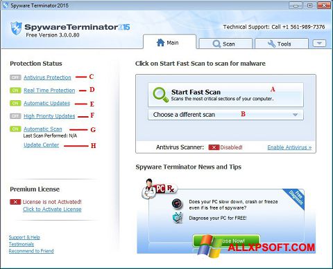 Ekraanipilt Spyware Terminator Windows XP