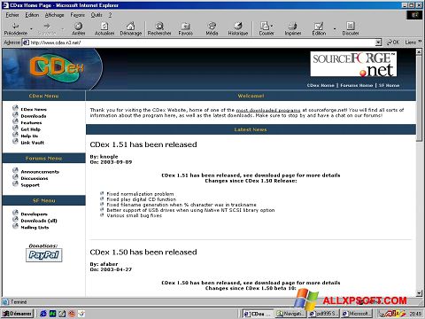 Ekraanipilt CDex Windows XP