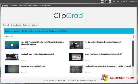 Ekraanipilt ClipGrab Windows XP