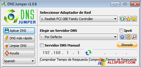 Ekraanipilt DNS Jumper Windows XP