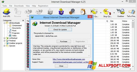 Ekraanipilt Internet Download Manager Windows XP