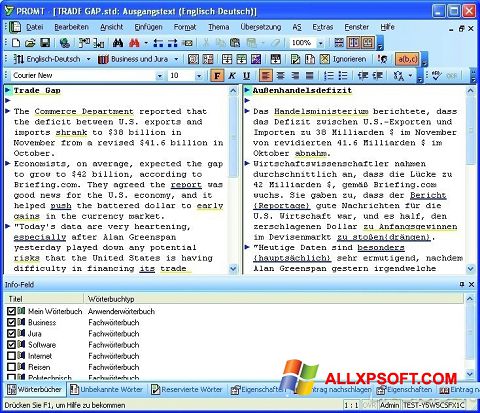 Ekraanipilt PROMT Windows XP