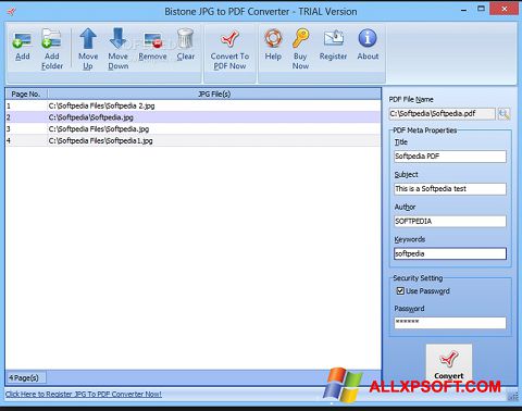 Ekraanipilt Image To PDF Converter Windows XP
