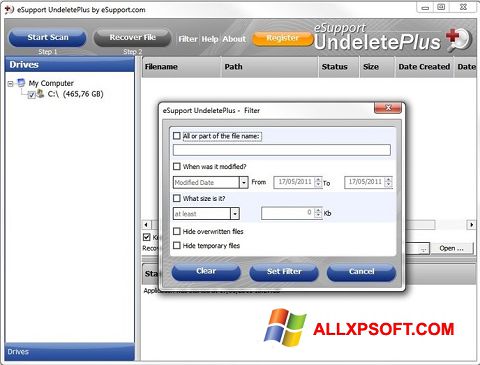 Ekraanipilt Undelete Plus Windows XP