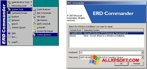 Ekraanipilt ERD Commander Windows XP