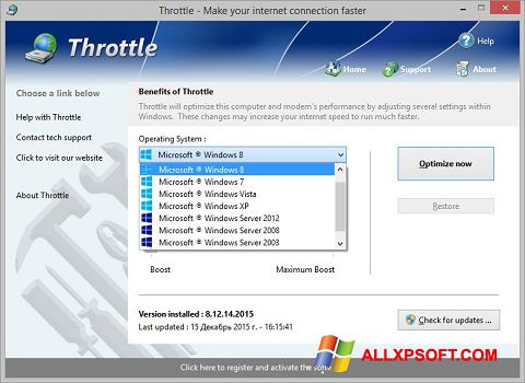 Ekraanipilt Throttle Windows XP