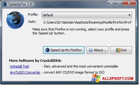 Ekraanipilt SpeedyFox Windows XP