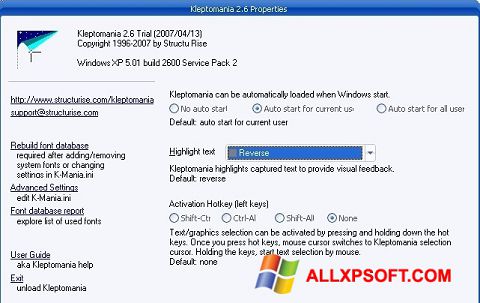 Ekraanipilt Kleptomania Windows XP