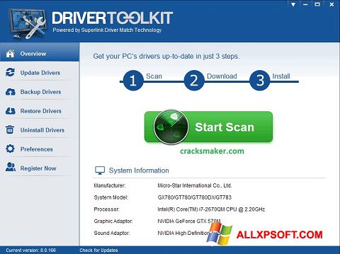 Ekraanipilt Driver Toolkit Windows XP