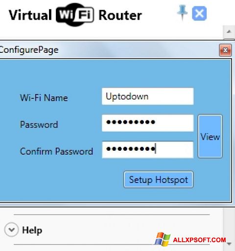 Ekraanipilt Virtual WiFi Router Windows XP