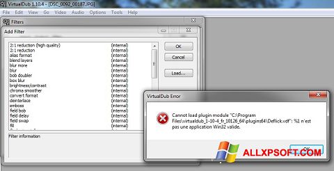 Ekraanipilt VirtualDub Windows XP