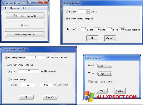 Ekraanipilt GS Auto Clicker Windows XP