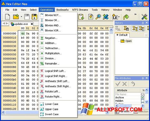 Ekraanipilt Hex Editor Neo Windows XP