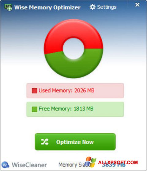 Ekraanipilt Wise Memory Optimizer Windows XP