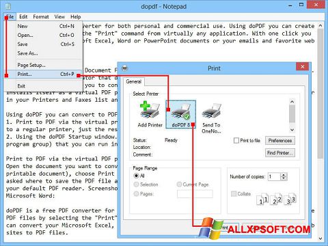 Ekraanipilt doPDF Windows XP