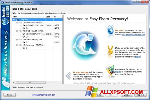 Ekraanipilt Easy Photo Recovery Windows XP