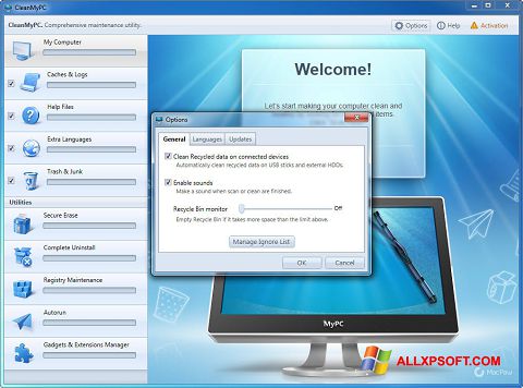 Ekraanipilt CleanMyPC Windows XP