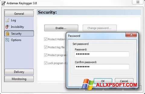 Ekraanipilt Ardamax Keylogger Windows XP