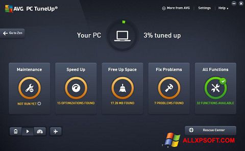 Ekraanipilt AVG PC Tuneup Windows XP