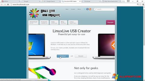 Ekraanipilt LinuxLive USB Creator Windows XP
