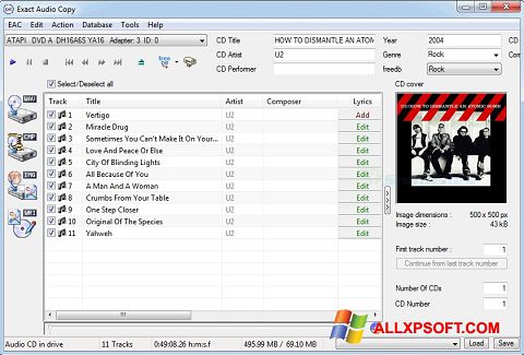 Ekraanipilt Exact Audio Copy Windows XP