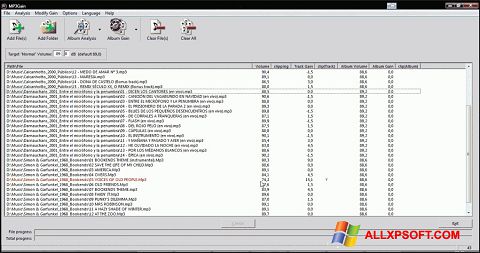 Ekraanipilt MP3Gain Windows XP