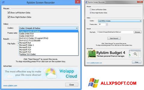 Ekraanipilt Rylstim Screen Recorder Windows XP