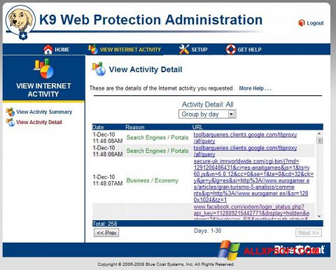 Ekraanipilt K9 Web Protection Windows XP