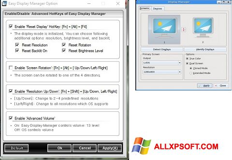 Ekraanipilt Easy Display Manager Windows XP