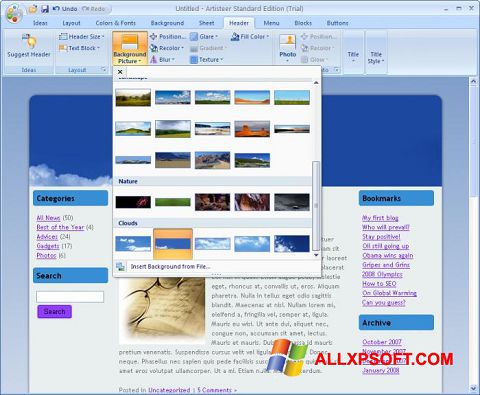Ekraanipilt Artisteer Windows XP