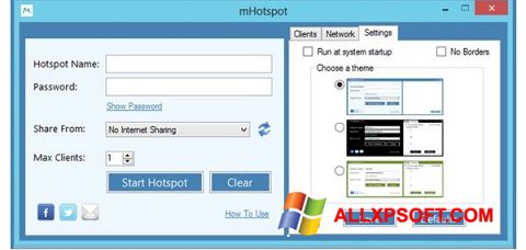 Ekraanipilt mHotspot Windows XP