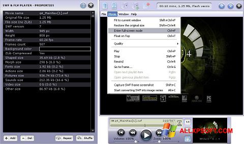 Ekraanipilt FLV Player Windows XP