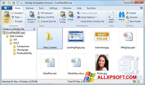 Ekraanipilt WinZip Windows XP