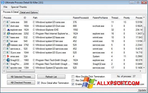 Ekraanipilt Process Killer Windows XP