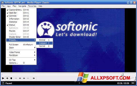 Ekraanipilt Media Player Classic Windows XP