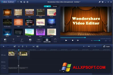 Ekraanipilt Wondershare Video Editor Windows XP