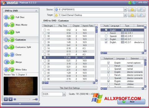 Ekraanipilt DVDFab Windows XP
