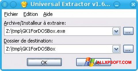 Ekraanipilt Universal Extractor Windows XP