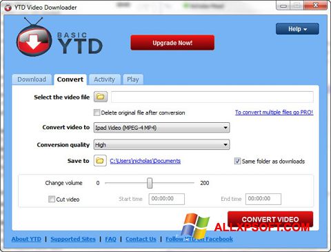 Ekraanipilt YTD Video Downloader Windows XP