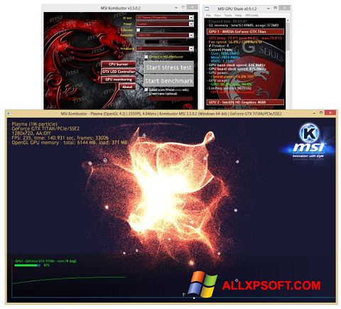 Ekraanipilt MSI Kombustor Windows XP