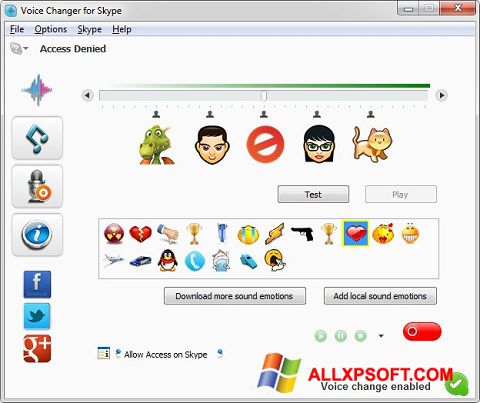 Ekraanipilt Skype Voice Changer Windows XP