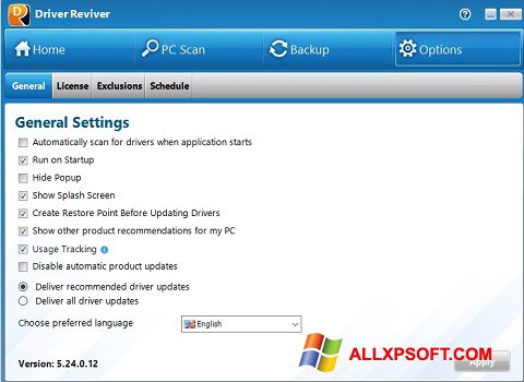 Ekraanipilt Driver Reviver Windows XP