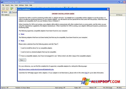 Ekraanipilt CommView for WiFi Windows XP